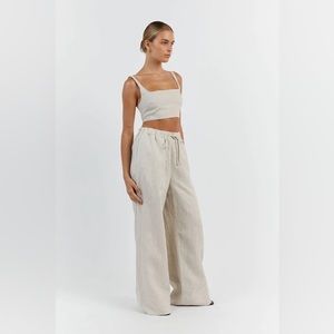 NWT DISSH LINEN NATURAL DRAWSTRING PANTS